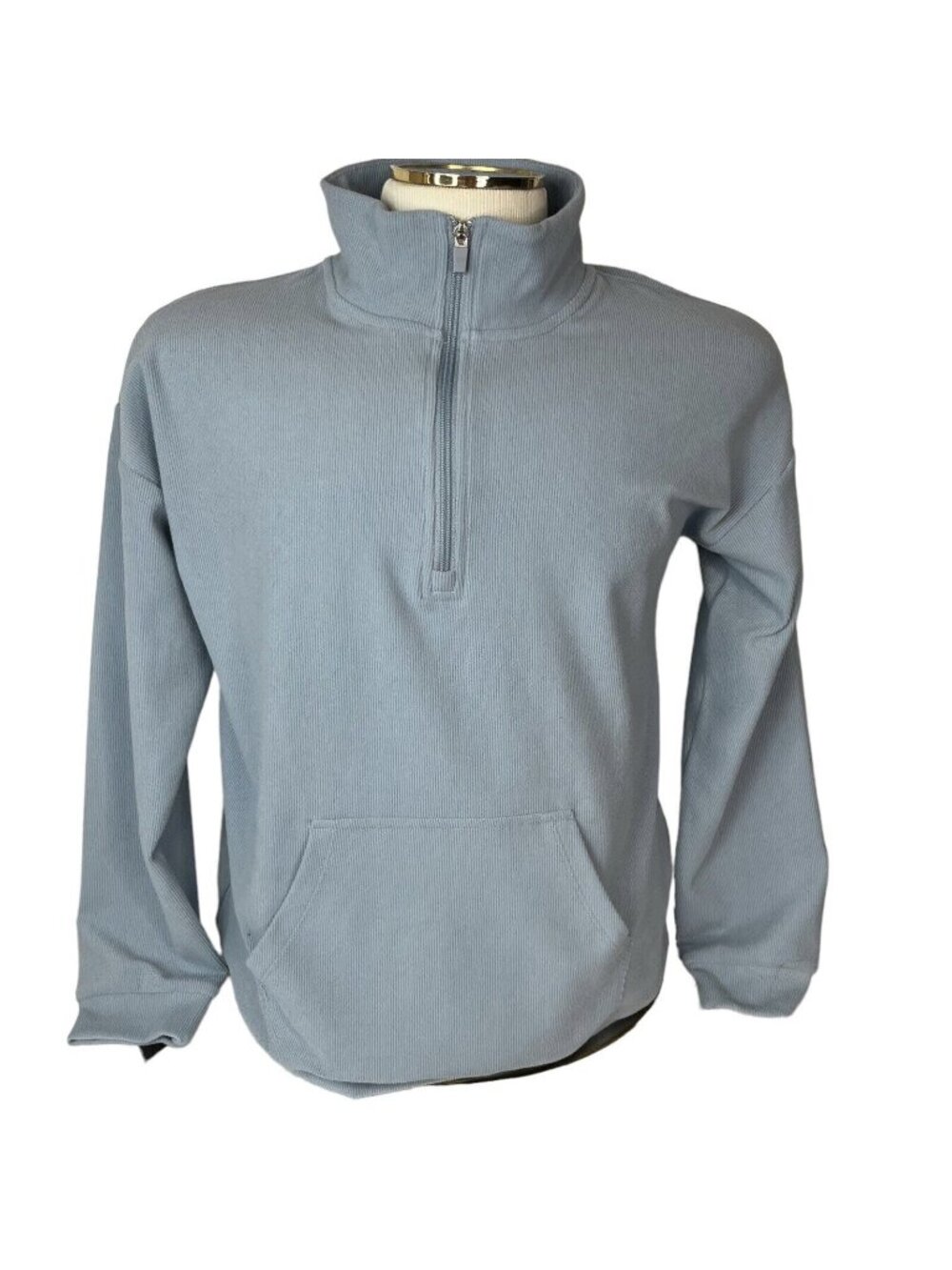 Marc New York Quarter Zip Pullover Sweater Medium Light Blue Casual